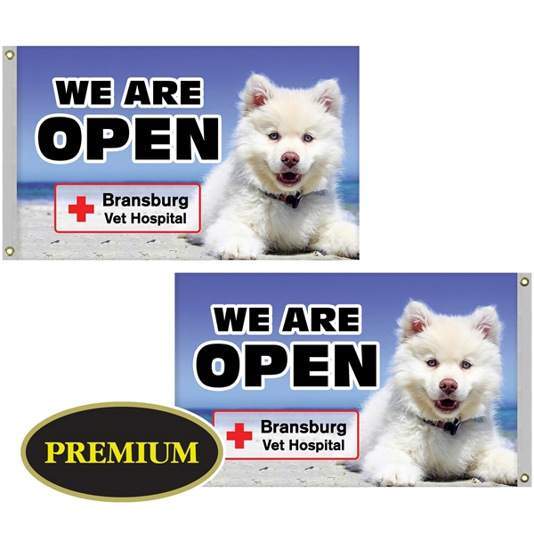 2.5' x 4' Digitally Printed Double Sided Outdoor Knitted Polyester Flag... from ASI 80228 Quinn