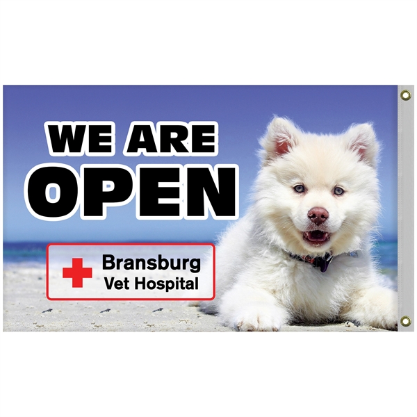 2.5' x 4' Digitally Printed Double Sided Outdoor Knitted Polyester Flag... from ASI 80228 Quinn