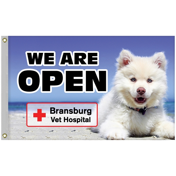 2.5' x 4' Full color standard double sided printed knitted polyester... from ASI 80228 Quinn