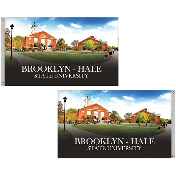 Outdoor 3' x 5' full color knit polyester flag with heading... from ASI 80228 Quinn