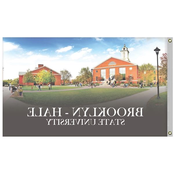 Outdoor 3' x 5' full color knit polyester flag with heading... from ASI 80228 Quinn