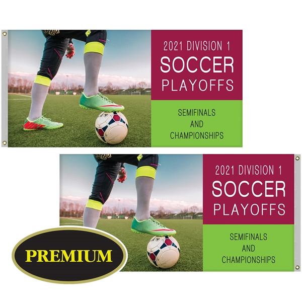 3' x 6' Digitally Printed Double Sided Outdoor Knitted Polyester Flag... from ASI 80228 Quinn