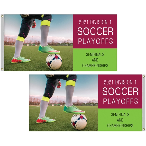 3' x 6' Digitally Printed Double Sided Outdoor Knitted Polyester Flag... from ASI 80228 Quinn