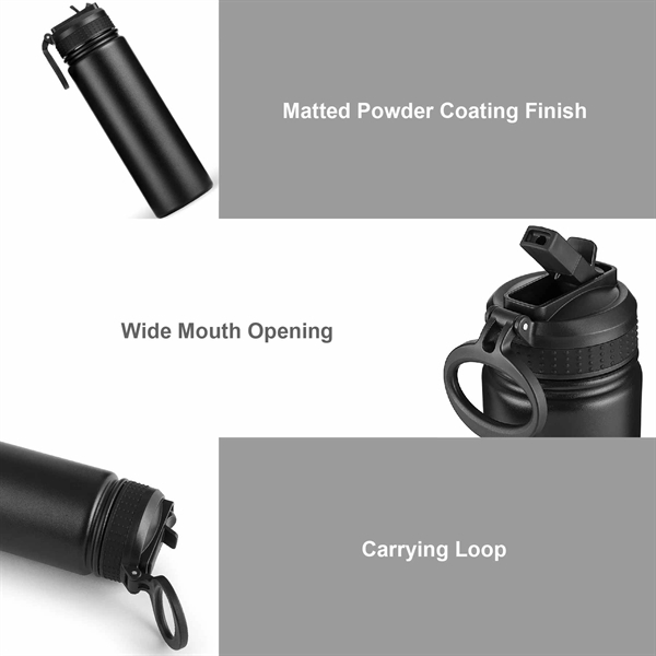 18 ounce stainless steel double-wall vacuum insulated water bottle with pull-up... from ASI 39820 Opusline (Benmex) / Opus Line