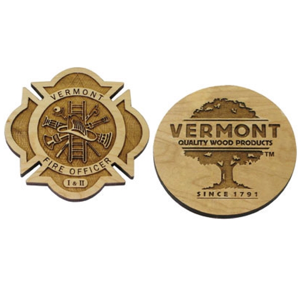 Maple Plywood Coaster 3.5" round laser engraved... from ASI 56020 The Gavel Company