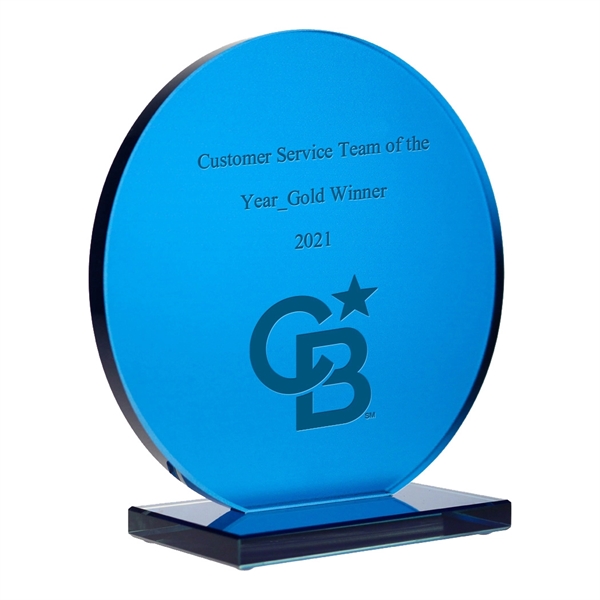 Jade Glass Blue Circle Award... from ASI 31517 Admart Products / Admart Line
