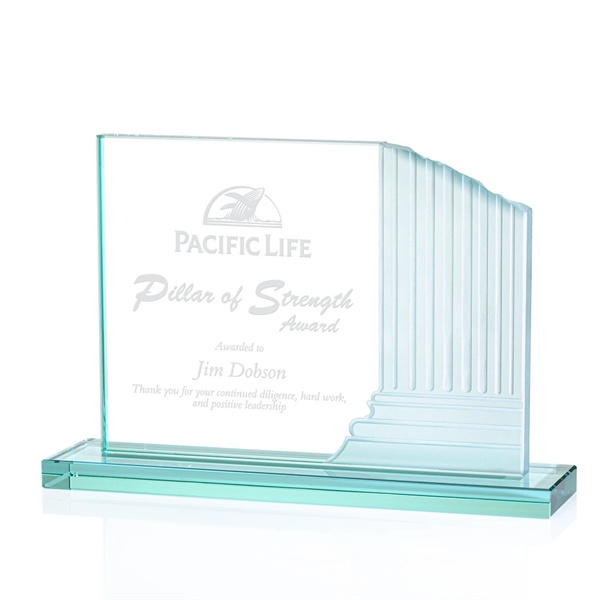 Jade color 3/4-inch thick award with frosted etched pillar on a... from ASI 84592 St Regis Group / St Regis