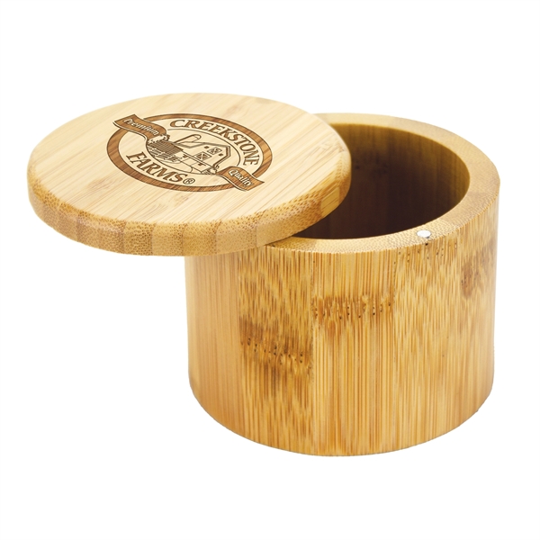 Round bamboo salt box.... from ASI 91565 Totally Bamboo