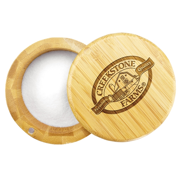 Round bamboo salt box.... from ASI 91565 Totally Bamboo