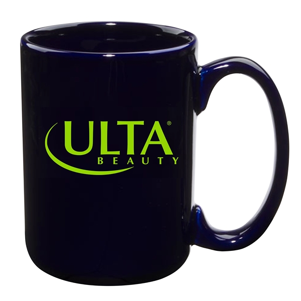 15 oz. El Grande Ceramic Mug - Black/White/Cobalt Blue... from ASI 80060 VisionUSA