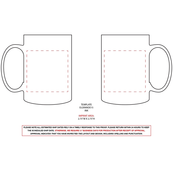 15 oz. El Grande Ceramic Mug - Black/White/Cobalt Blue... from ASI 80060 VisionUSA