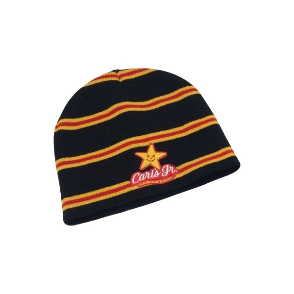 Custom knitted beanie with embroidered logo and fully custom jacquard pattern.... from ASI 30250 AZX Sport USA