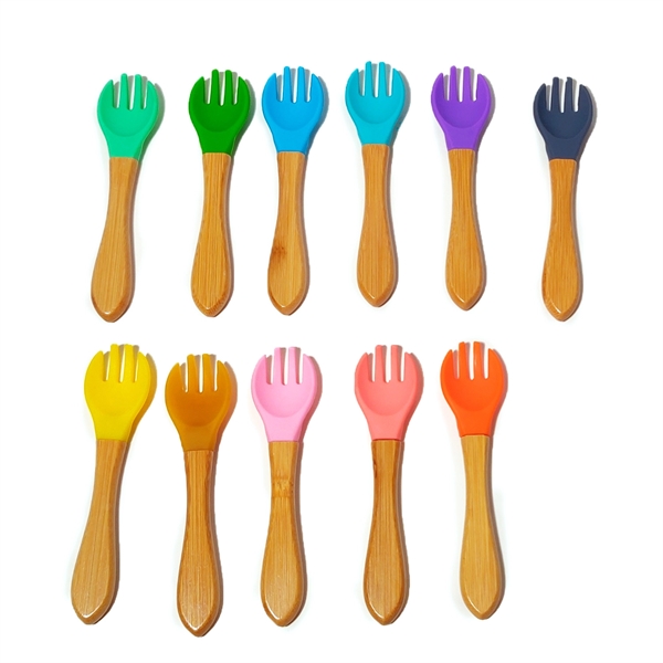Baby Silicone Fork with Bamboo handle... from ASI 72657 Active Life Promo / Ingrain Promo