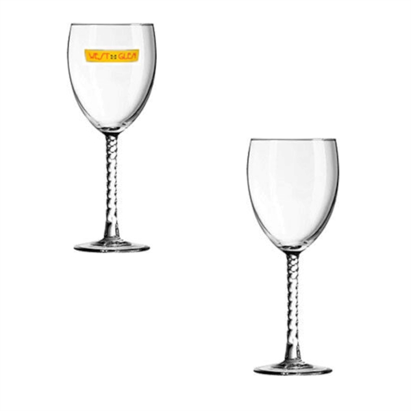 Clear 10.5oz Angelique wineglass with twisted stem, spot color.... from ASI 80093 Pyrographics / Pyrographics Line