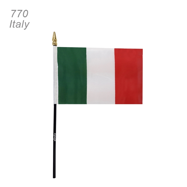 Italy, 4" x 6" Italian flag with 10" pole - Ready... from ASI 45100 Chulani Promotional Products, Inc / Competitive Edge Innovations/Chulani