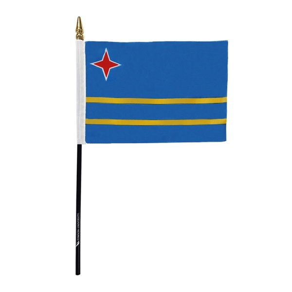 4" x 6" Aruba flag made from 100% superior polyester fabric... from ASI 45100 Chulani Promotional Products, Inc / Competitive Edge Innovations/Chulani