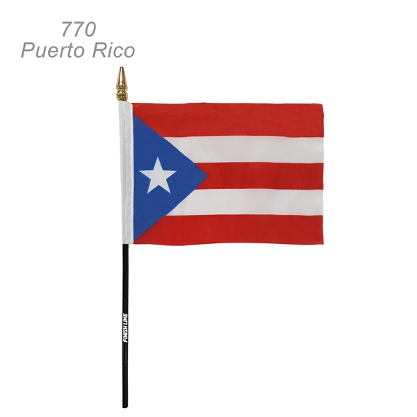 Puerto Rico, 4" x 6" flag with plastic pole - Ready... from ASI 45100 Chulani Promotional Products, Inc