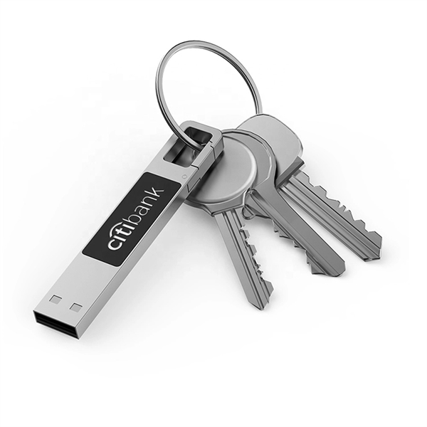 USB drive made of metal and plastic that lights up when... from ASI 63776 KTI Networks Inc