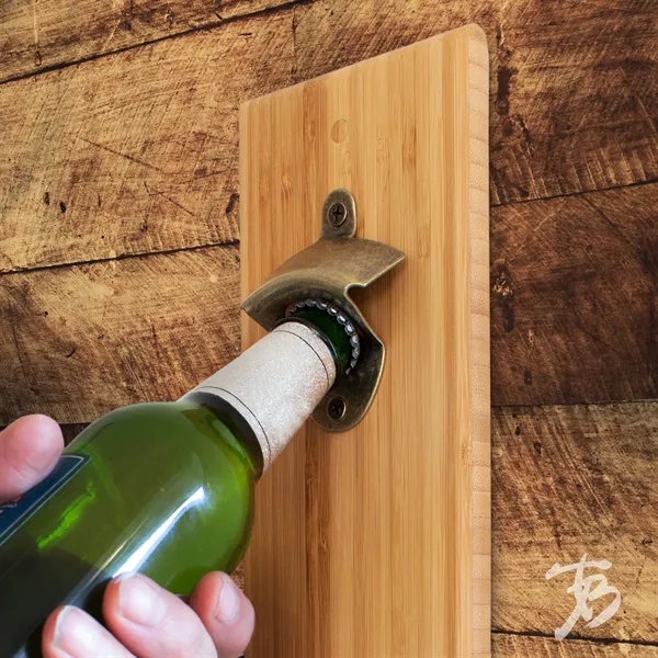 Bamboo Bottle Opener with Magnetic Catch... from ASI 91565 Totally Bamboo