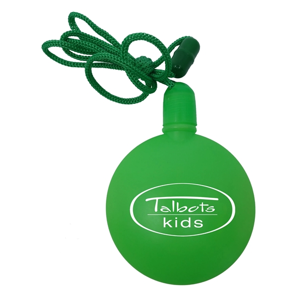 2.75" x 3.25" round plastic bubble dispenser on breakaway cord.... from ASI 90807 Tekweld