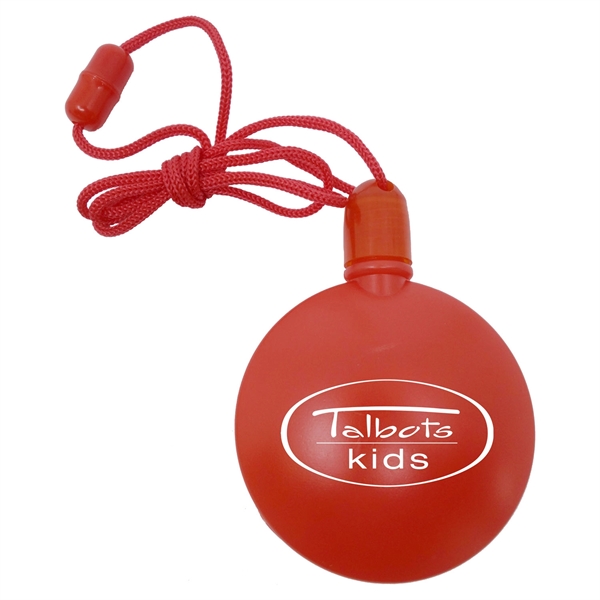 2.75" x 3.25" round plastic bubble dispenser on breakaway cord.... from ASI 90807 Tekweld