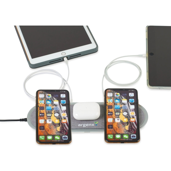 Wirelessly charge three devices while two devices can be charged via... from ASI 56070 Gemline / Gemline®