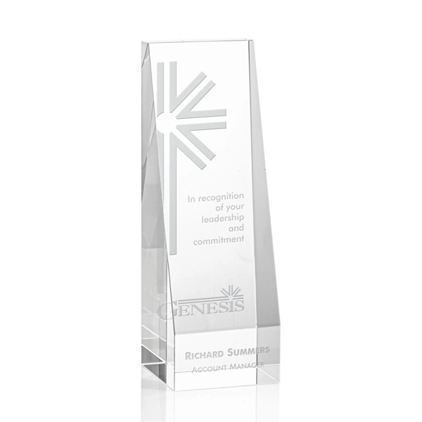 Tall thick optical crystal award.... from ASI 84592 St Regis Group / St Regis