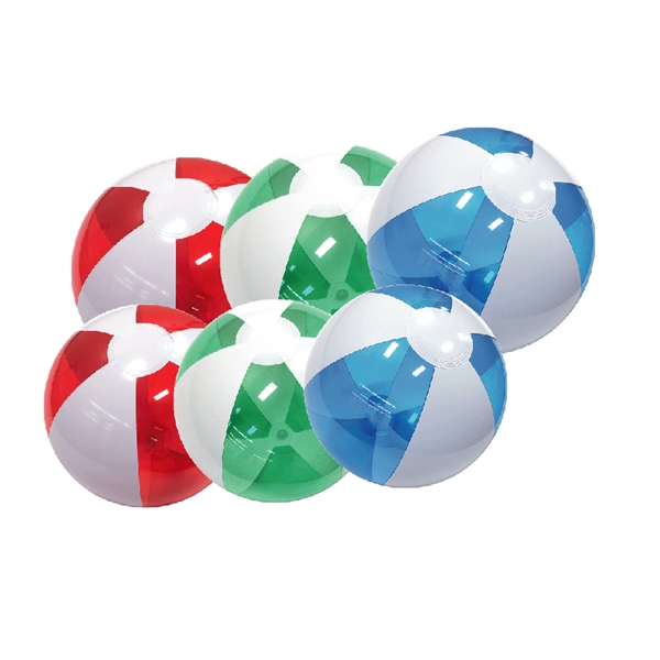 Inflatable alternating translucent color-white colored panel beach ball.... from ASI 31977 Adline Industries Inc