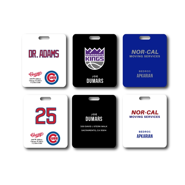 Durable 3" x 3" metal luggage tag with 6" clear or... from ASI 76797 Pelican Graphics / Pelican Lures