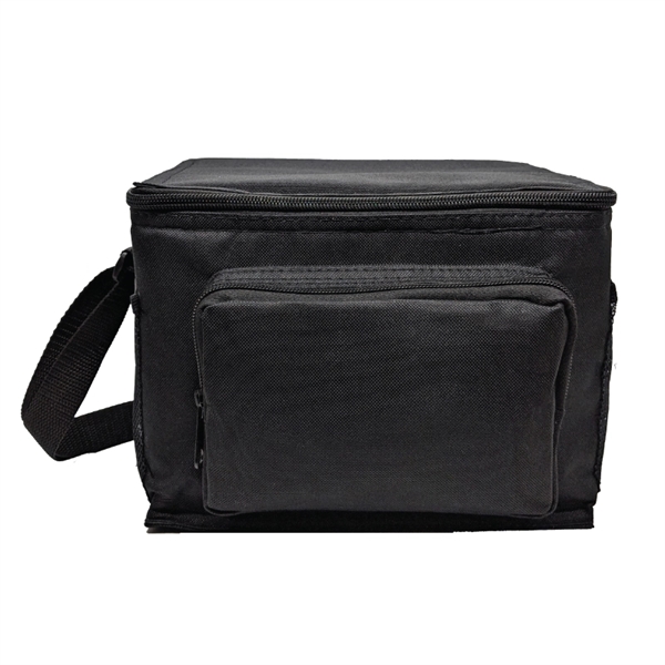 600 denier polyester six-pack cooler with front zippered pocket and side... from ASI 57655 STOPNGO Line