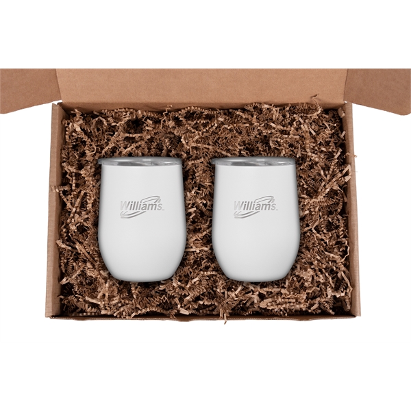 Pair of 12-ounce stainless steel Patriot stemless tumblers is 13" x... from ASI 61005 Hirsch Gift Inc