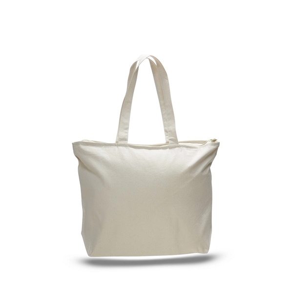 12 oz. canvas tote bag with inside zippered pocket and long... from ASI 66230 Landes Inc