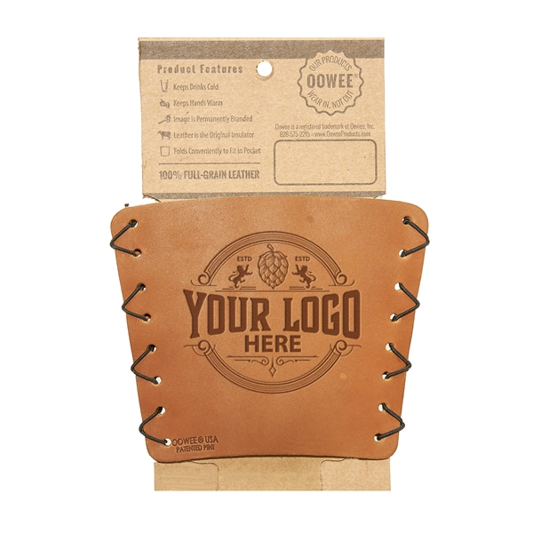 The Original Double Stitched Leather Pint Glass Holder Sleeve for 16-oz... from ASI 75126 Oowee Products / OOWEE PRODUCTS