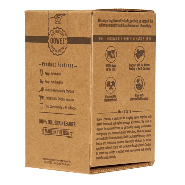 The original leather Pint Glass Holder with Handle is made to... from ASI 75126 Oowee Products / OOWEE PRODUCTS