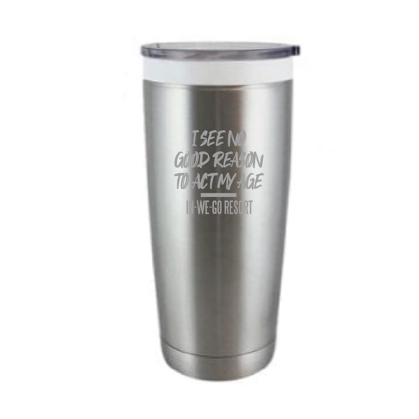 22 oz. stainless steel tumbler with double wall vacuum insulation and... from ASI 99030 Zipline / Zipline®