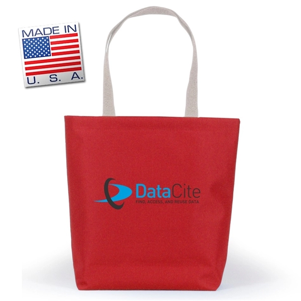 Gusset tote bag made of colored canvas and polyweb handles.... from ASI 66230 Landes Inc