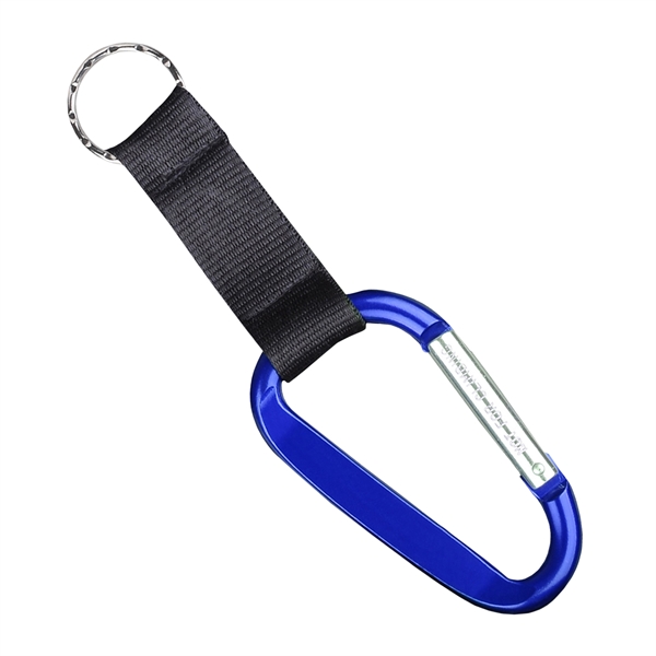 Carabiner keyring with 2.25" black strap.... from ASI 57956 Graphco line