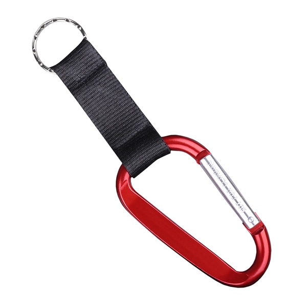 Carabiner keyring with 2.25" black strap.... from ASI 57956 Graphco line