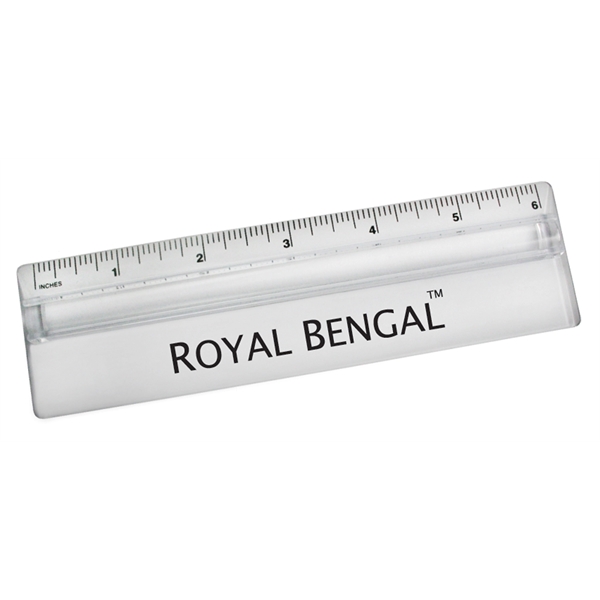 Translucent 6" ruler with magnifying line with standard and metric measurements.... from ASI 57956 Graphco line