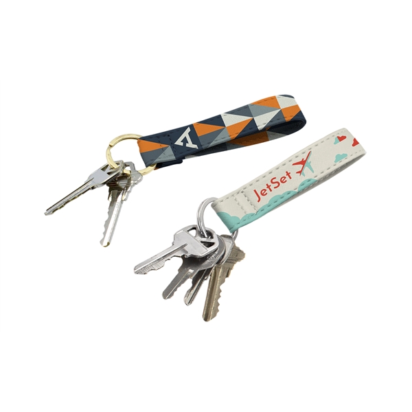 Full-color, full-bleed vegan leather key ring... from ASI 45657 Pop! Promos