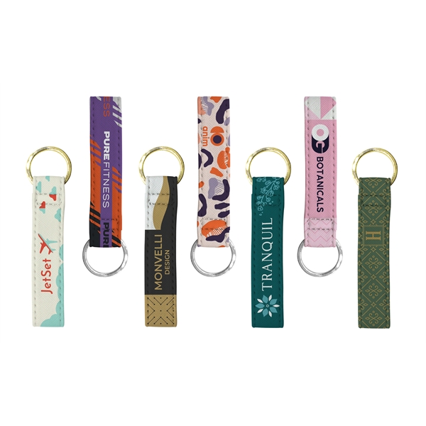 Full-color, full-bleed vegan leather key ring... from ASI 45657 Pop! Promos