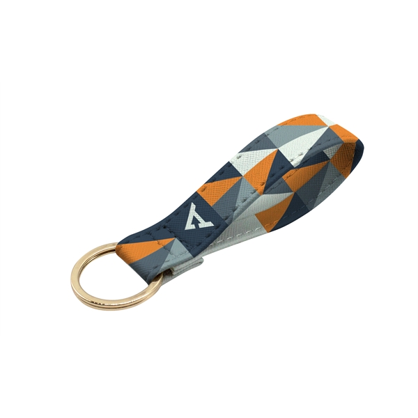 Full-color, full-bleed vegan leather key ring... from ASI 45657 Pop! Promos