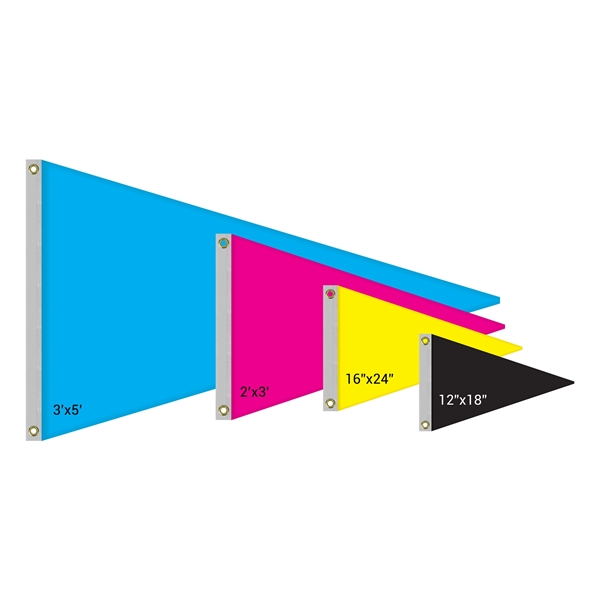 12" x 18" Single Reverse Knitted Polyester Pennant Boat Flag... from ASI 80228 Quinn