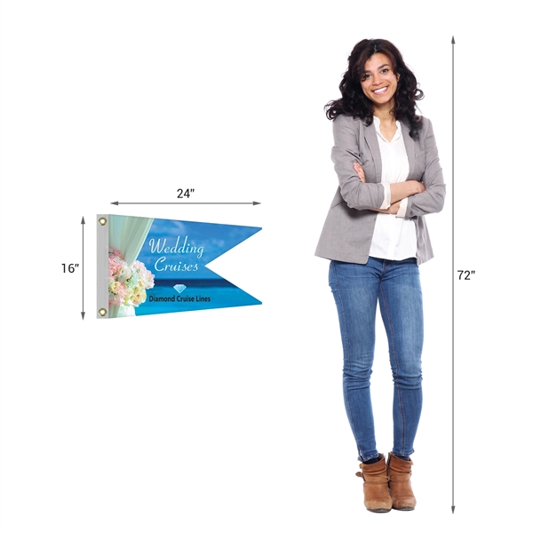 16" x 24" Single Reverse Knitted Polyester Swallowtail Boat Flag... from ASI 80228 Quinn