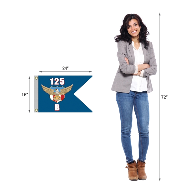 16" x 24" Single Reverse Knitted Polyester Guidon Boat Flag... from ASI 80228 Quinn