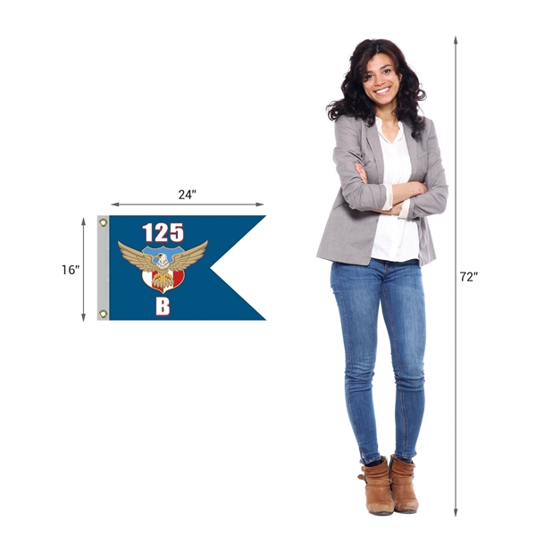 16" X 24"  Double Sided Knitted Polyester Guidon Boat Flag... from ASI 80228 Quinn