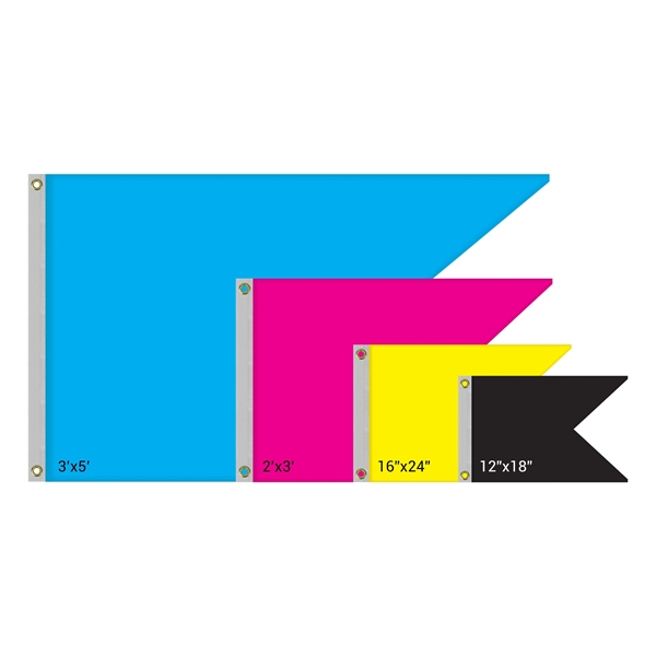 24" x 36" Single Reverse Knitted Polyester Guidon Boat Flag... from ASI 80228 Quinn