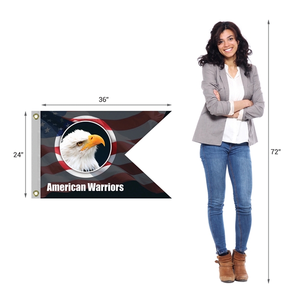24" X 36"  Double Sided Knitted Polyester Guidon Boat Flag... from ASI 80228 Quinn