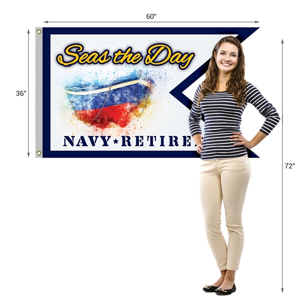 36" X 60"  Double Sided Knitted Polyester Guidon Boat Flag... from ASI 80228 Quinn