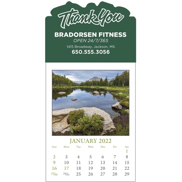 3 x 4 matter vinyl stick up calendar with assorted mount... from ASI 40480 Koozie Group / Norwood Triumph Calendar